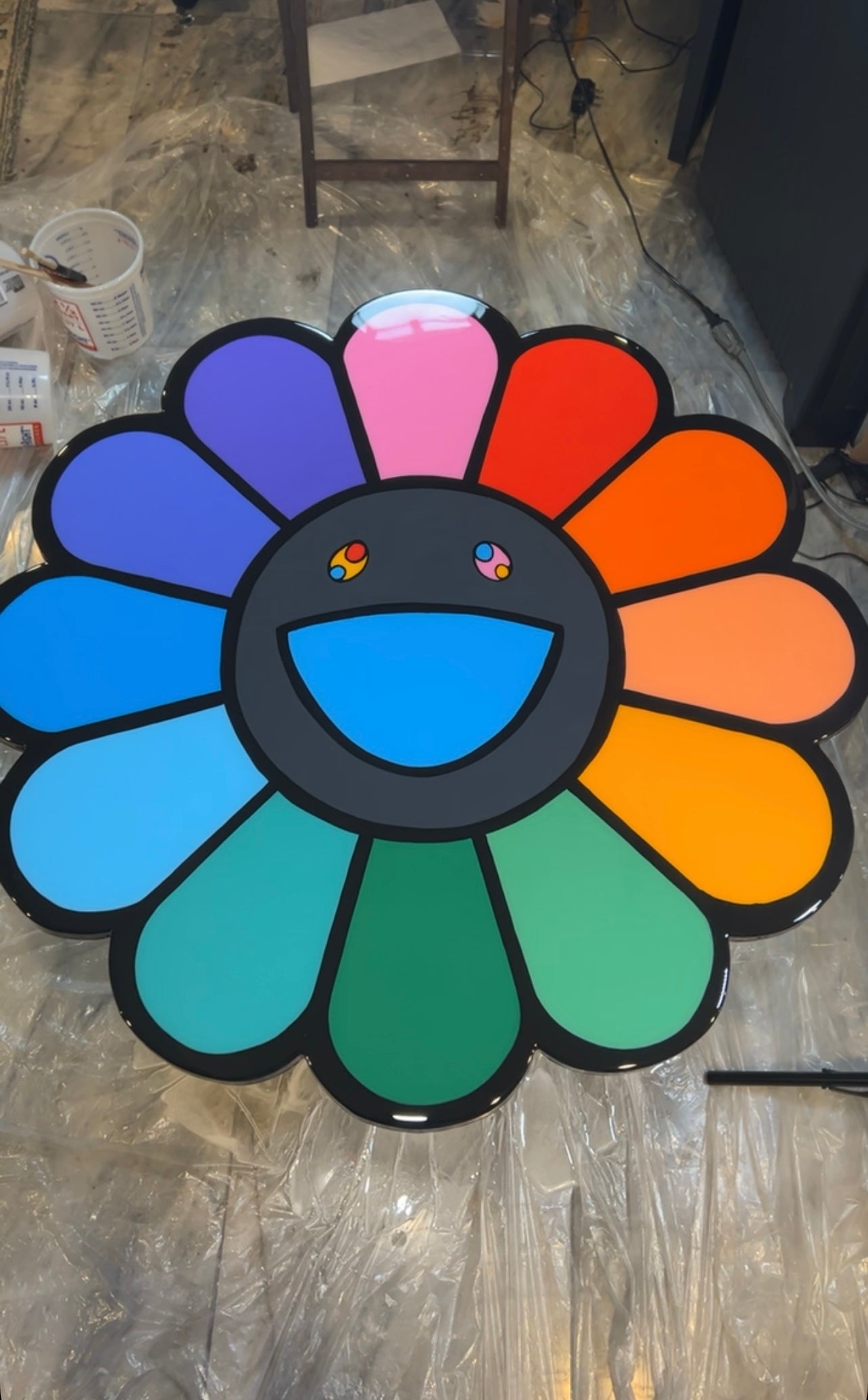 Colorful flower art piece