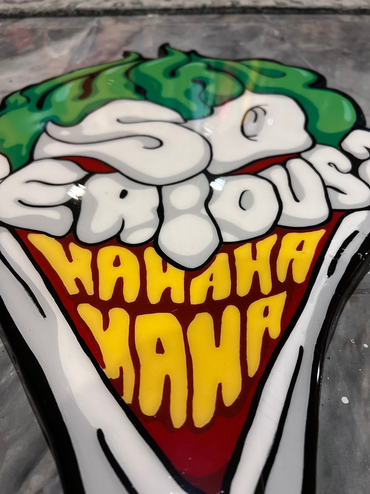 Joker wood painting