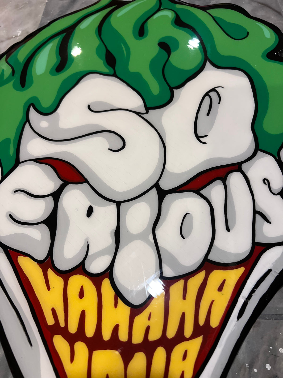 Joker wood painting